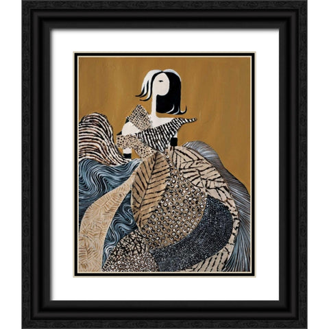 Fashion lady II Black Ornate Wood Framed Art Print with Double Matting by Hedy