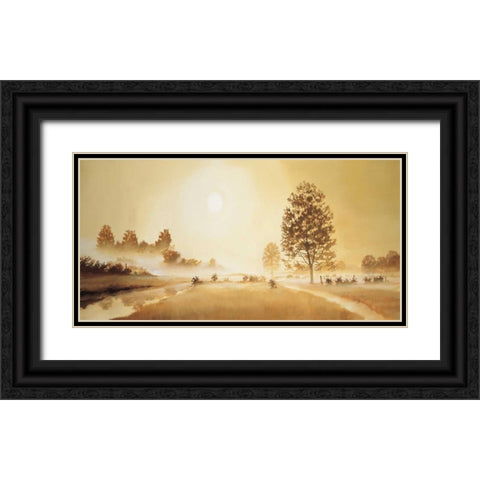 Misty landscape I Black Ornate Wood Framed Art Print with Double Matting by Nauts, Frans
