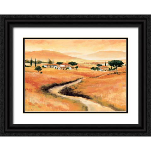 Tuscany II Black Ornate Wood Framed Art Print with Double Matting by Renee