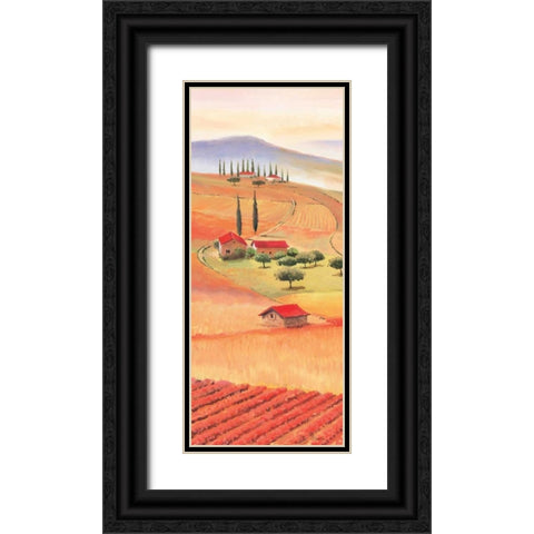 Tuscan Village I Black Ornate Wood Framed Art Print with Double Matting by Renee