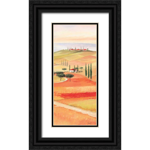 Tuscan Village III Black Ornate Wood Framed Art Print with Double Matting by Renee