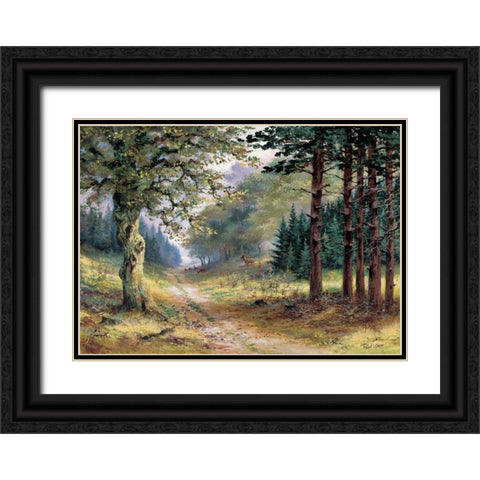 Trees Black Ornate Wood Framed Art Print with Double Matting by Withaar, Reint