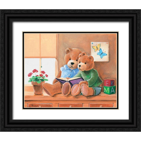Mrs. And Mr. Bear II Black Ornate Wood Framed Art Print with Double Matting by Jasper