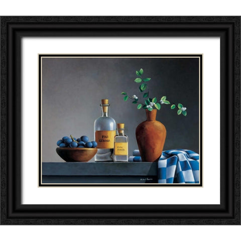 Stillife with bottles Black Ornate Wood Framed Art Print with Double Matting by Harris, Michael