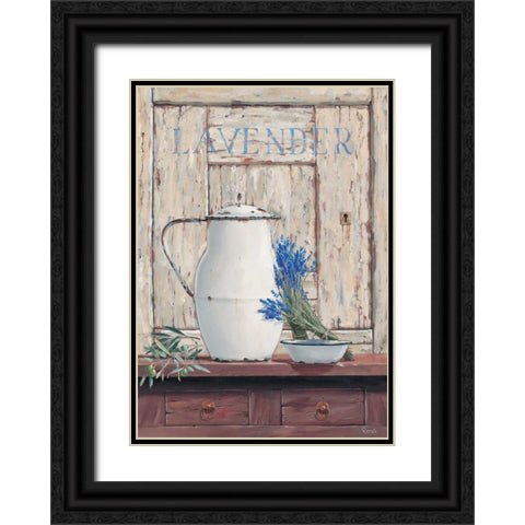 Lavender III Black Ornate Wood Framed Art Print with Double Matting by Renee
