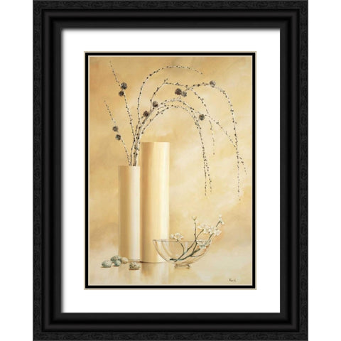 Vases with twigs II Black Ornate Wood Framed Art Print with Double Matting by Renee