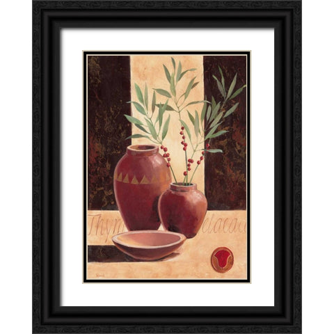 Tyme Black Ornate Wood Framed Art Print with Double Matting by Renee