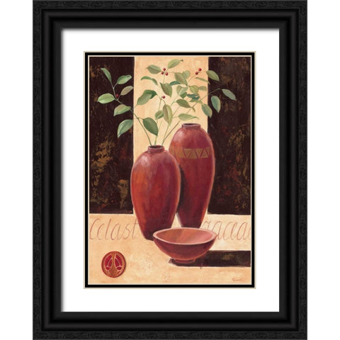 Celastracea Black Ornate Wood Framed Art Print with Double Matting by Renee