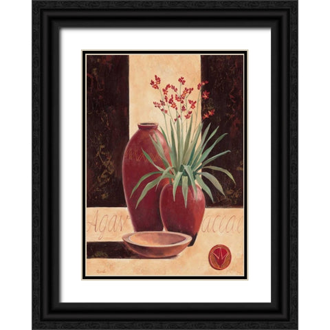 Agavacea Black Ornate Wood Framed Art Print with Double Matting by Renee