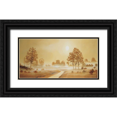 Misty landscape II Black Ornate Wood Framed Art Print with Double Matting by Nauts, Frans