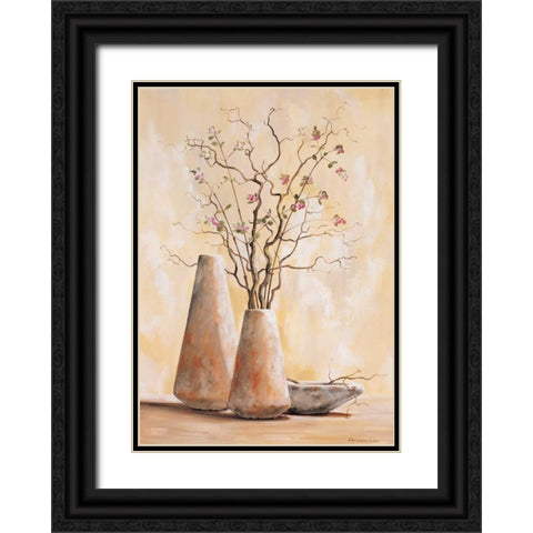 Red berries I Black Ornate Wood Framed Art Print with Double Matting by Lien, Christopher