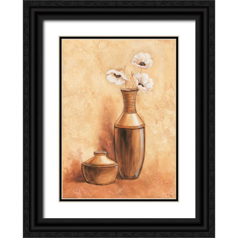 Daisy in vase II Black Ornate Wood Framed Art Print with Double Matting by Nauts, Frans