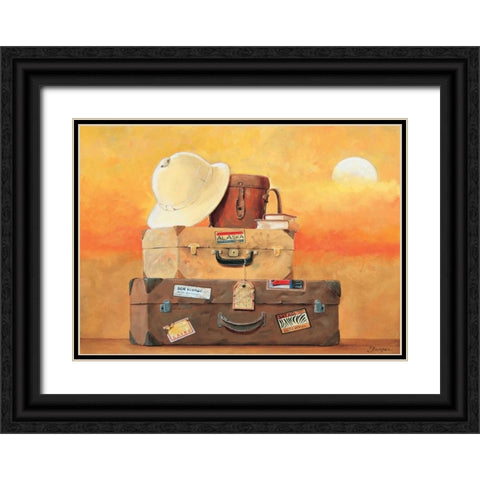 Travel II Black Ornate Wood Framed Art Print with Double Matting by Jasper