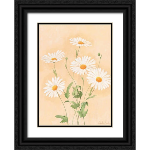 White margarite II Black Ornate Wood Framed Art Print with Double Matting by Boucher, Nathalie