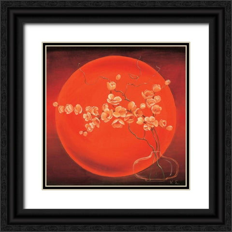 Vase in circle III Black Ornate Wood Framed Art Print with Double Matting by Leijs, Karin