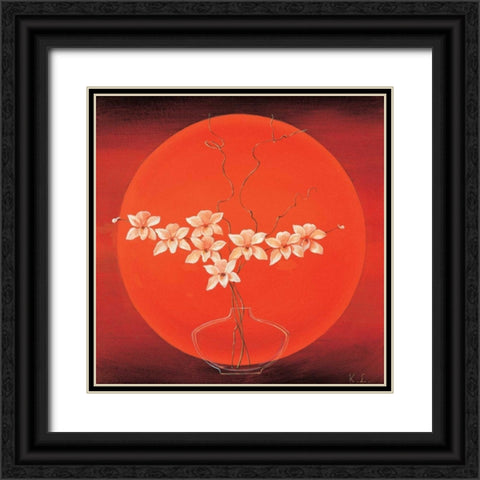 Vase in circle IV Black Ornate Wood Framed Art Print with Double Matting by Leijs, Karin