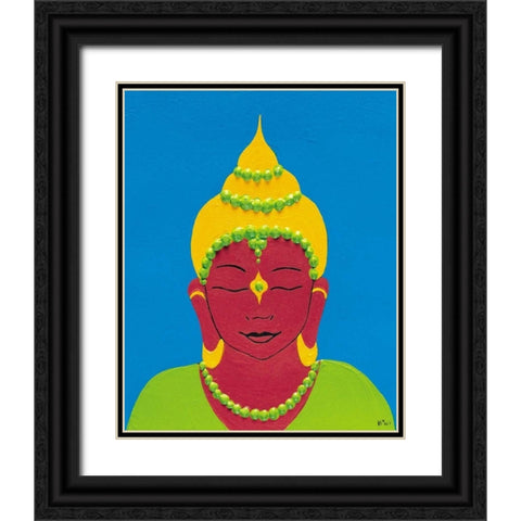 Buddha II Black Ornate Wood Framed Art Print with Double Matting by Hedy