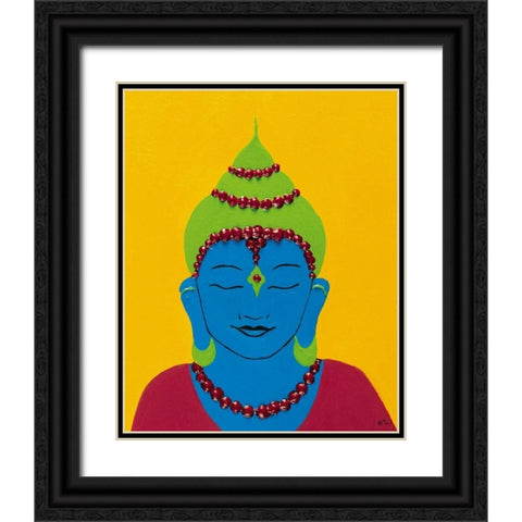 Buddha III Black Ornate Wood Framed Art Print with Double Matting by Hedy