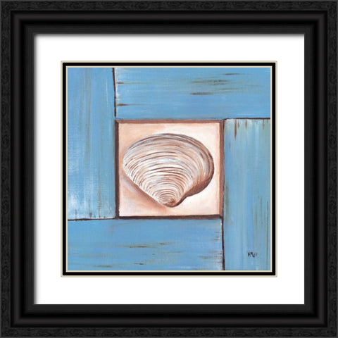 Scallop Shell Black Ornate Wood Framed Art Print with Double Matting by Hedy