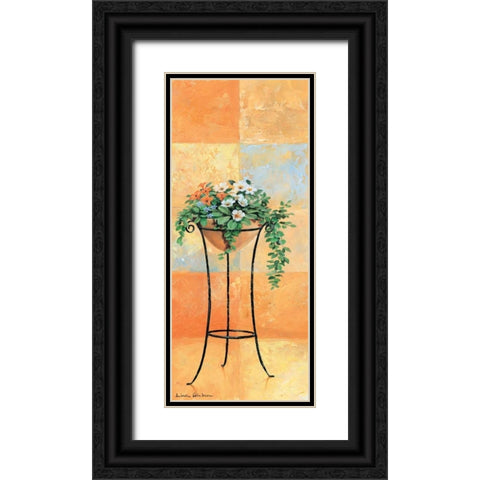 Flowers and tiles I Black Ornate Wood Framed Art Print with Double Matting by Gieben, Lina