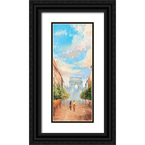 Paris V Black Ornate Wood Framed Art Print with Double Matting by Renee