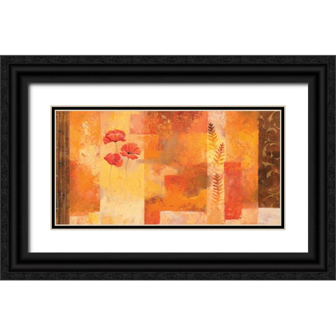 Lush floral II Black Ornate Wood Framed Art Print with Double Matting by Boucher, Nathalie