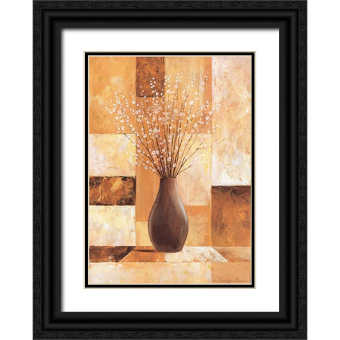 Twigs with white I Black Ornate Wood Framed Art Print with Double Matting by Boucher, Nathalie