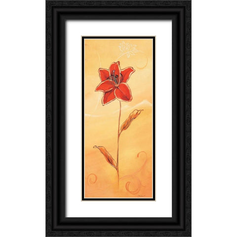 Single red III Black Ornate Wood Framed Art Print with Double Matting by Jasper