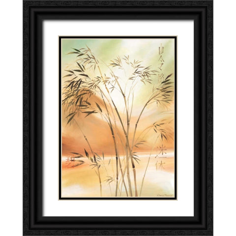 Bamboo wave II Black Ornate Wood Framed Art Print with Double Matting by Prosnov, Valerie