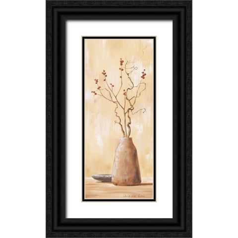 Red berries V Black Ornate Wood Framed Art Print with Double Matting by Lien, Christopher