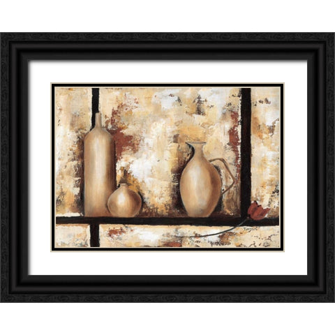 Stillife with vases I Black Ornate Wood Framed Art Print with Double Matting by Florenti, Isa