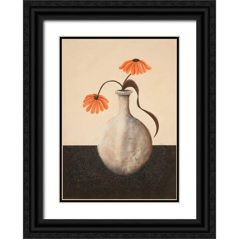 Orange beauty II Black Ornate Wood Framed Art Print with Double Matting by Hedy