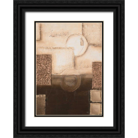 Circles II Black Ornate Wood Framed Art Print with Double Matting by Hedy