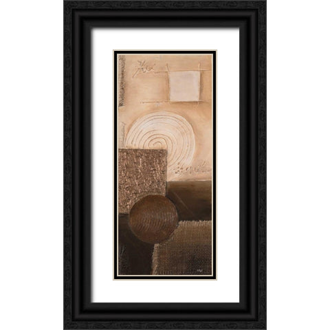 Cirlcles III Black Ornate Wood Framed Art Print with Double Matting by Hedy