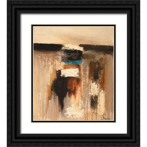 Composition in beige Black Ornate Wood Framed Art Print with Double Matting by Florenti, Isa