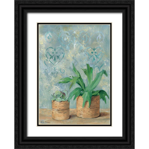 Green plants II Black Ornate Wood Framed Art Print with Double Matting by Dubois, Alain