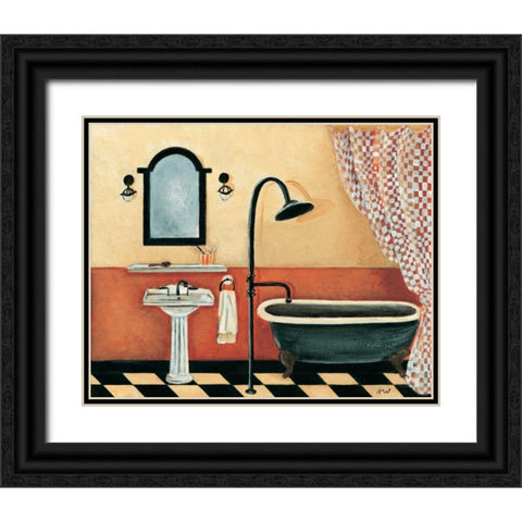 Bath time II Black Ornate Wood Framed Art Print with Double Matting by Hedy