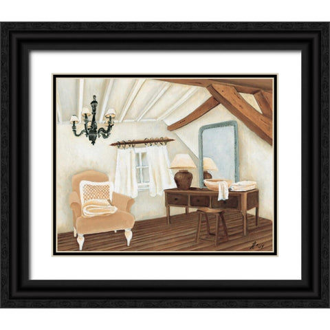 Calm bath IV Black Ornate Wood Framed Art Print with Double Matting by Hedy