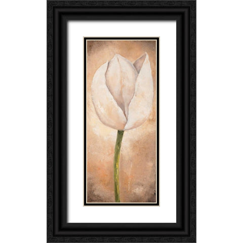 Tulip on beige III Black Ornate Wood Framed Art Print with Double Matting by Lotus, Lenna
