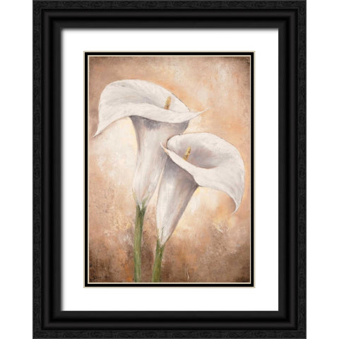 Calla Lilly II Black Ornate Wood Framed Art Print with Double Matting by Lotus, Lenna