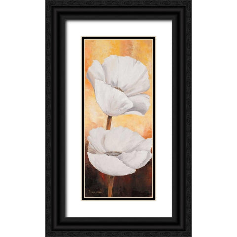White flowers I Black Ornate Wood Framed Art Print with Double Matting by Lotus, Lenna