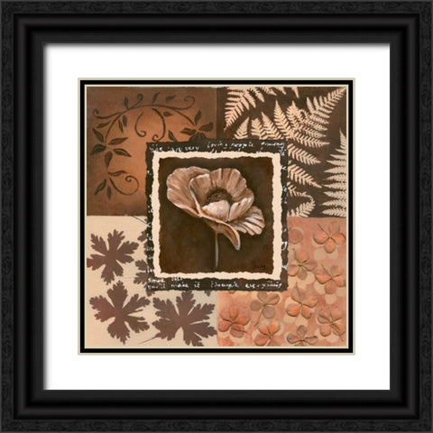 Flower in square II Black Ornate Wood Framed Art Print with Double Matting by Hedy