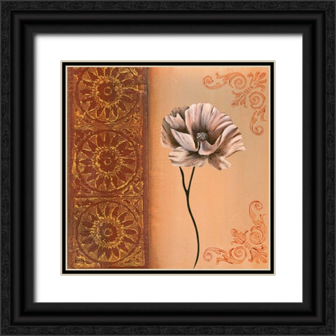 Flower with border VIII Black Ornate Wood Framed Art Print with Double Matting by Hedy