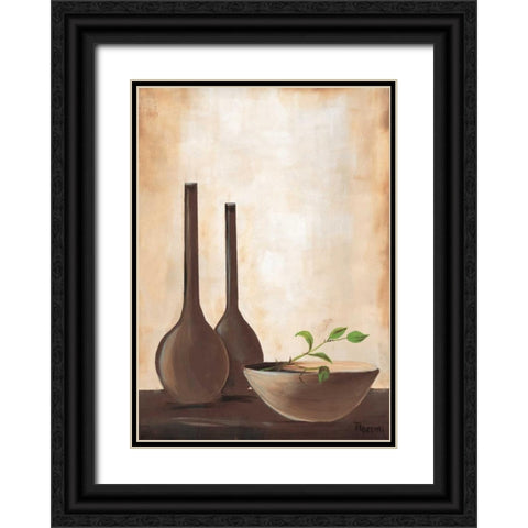 Brown vase II Black Ornate Wood Framed Art Print with Double Matting by Florenti, Isa