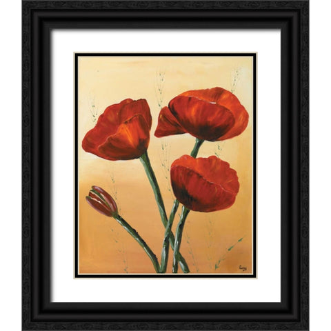 Red II Black Ornate Wood Framed Art Print with Double Matting by Leny