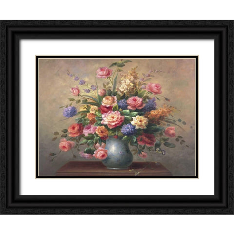 Summer Arrangement Black Ornate Wood Framed Art Print with Double Matting by Steiner