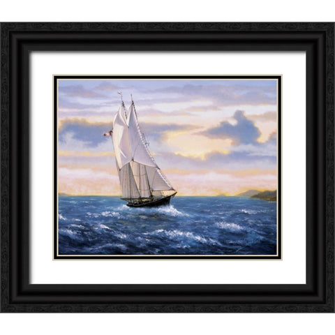 East Wind Sails Black Ornate Wood Framed Art Print with Double Matting by Sambataro