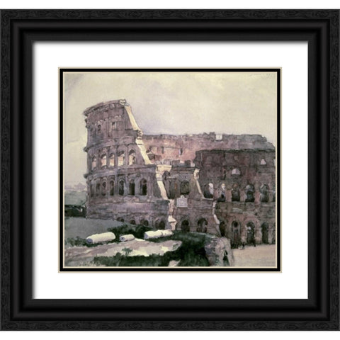 The Roman Colosseum Black Ornate Wood Framed Art Print with Double Matting by Surikov, Vasilii