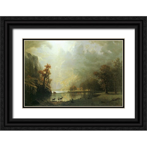 Sierra Nevada Morning Black Ornate Wood Framed Art Print with Double Matting by Bierstadt, Albert