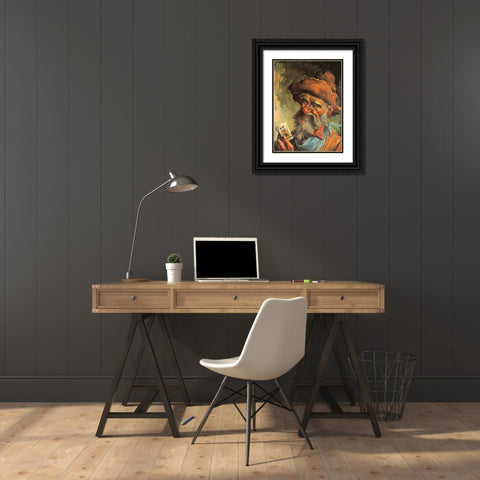 A Good Hand Black Ornate Wood Framed Art Print with Double Matting by Szabo, Endre
